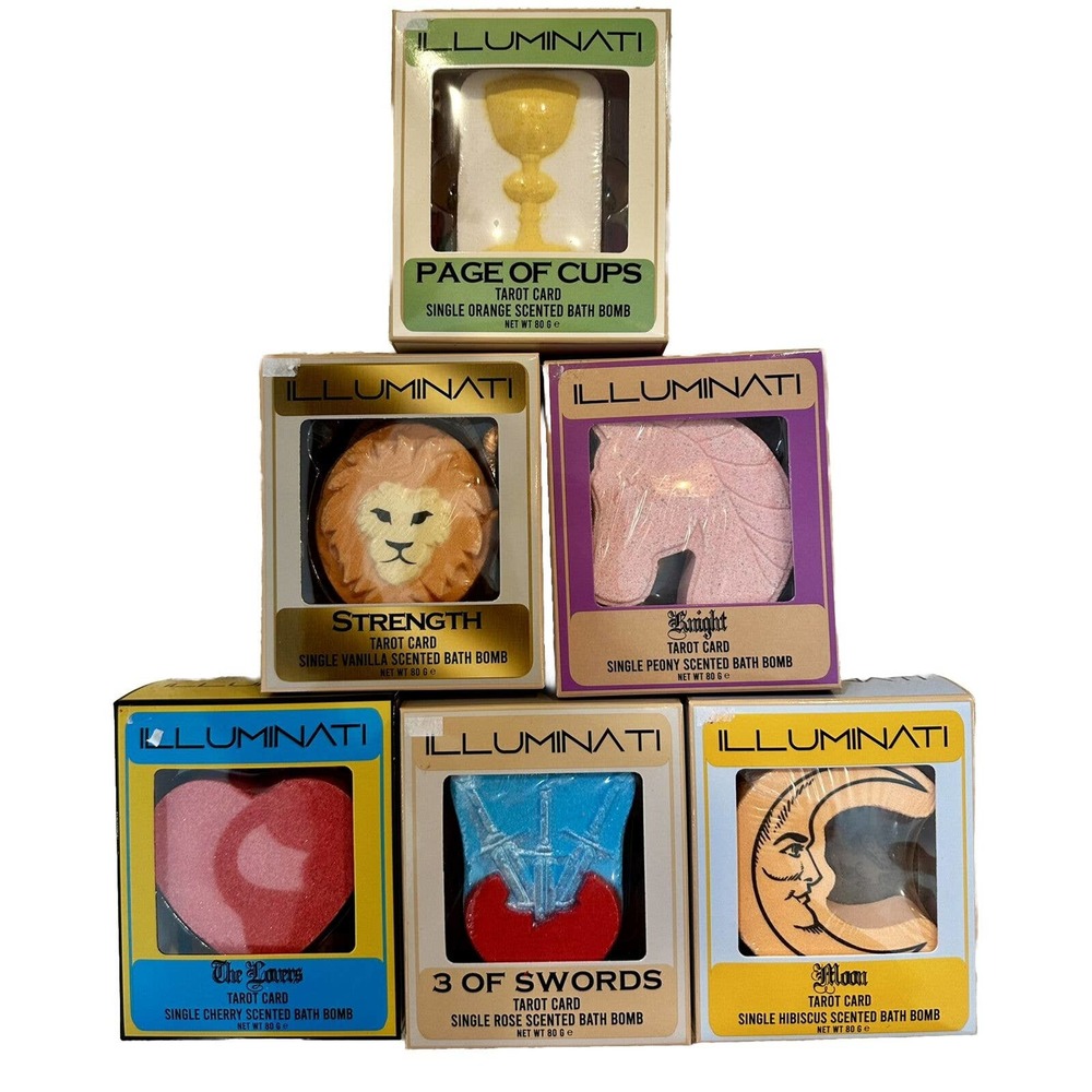 Full Set Of All 6 Tarot Card Scented Bath Bombs, Tarot Card, Made By ILLUMINATI